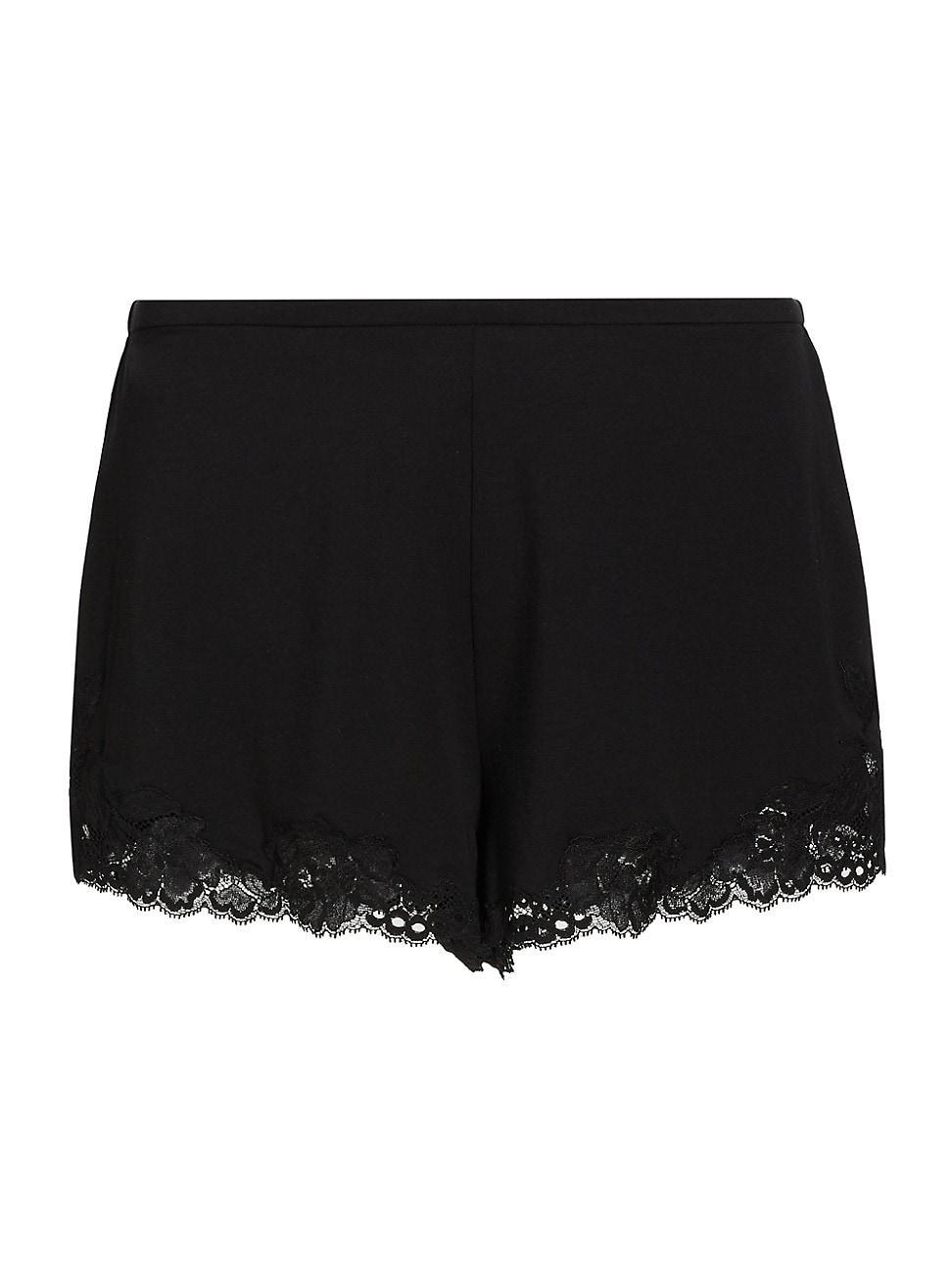 Womens Imagine Stretch Jersey Lace-Trim Lounge Shorts Product Image