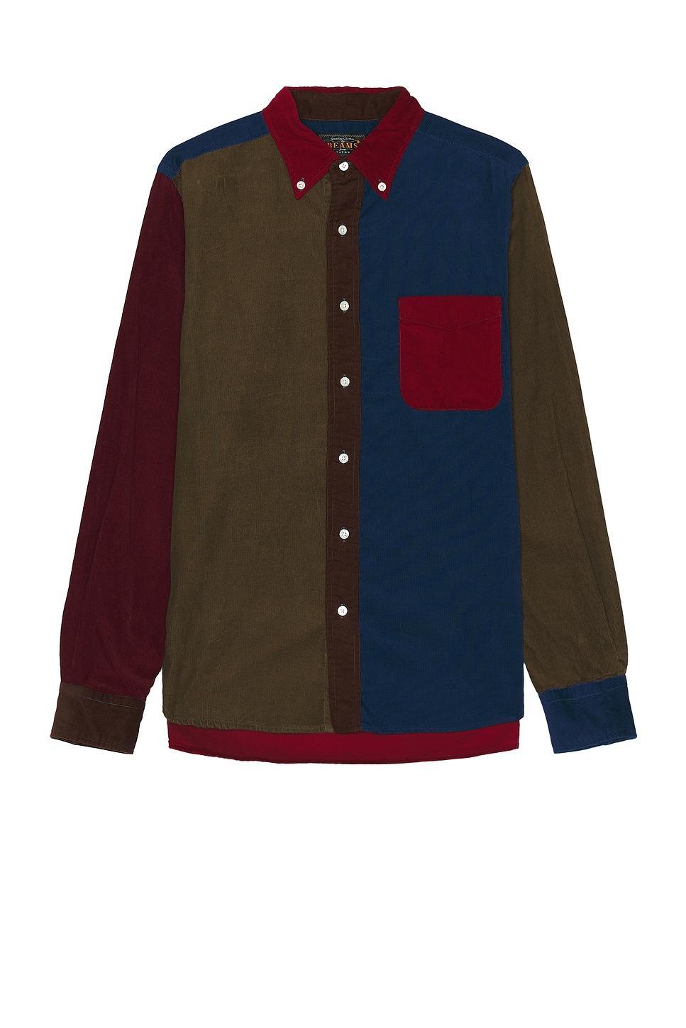 Beams Plus B.d. Corduroy Panel Shirt Red. (also in ). Product Image