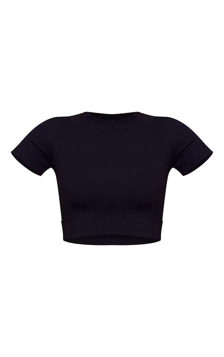 PLT Sport Black Sculpt Fold Over Gym Top Product Image