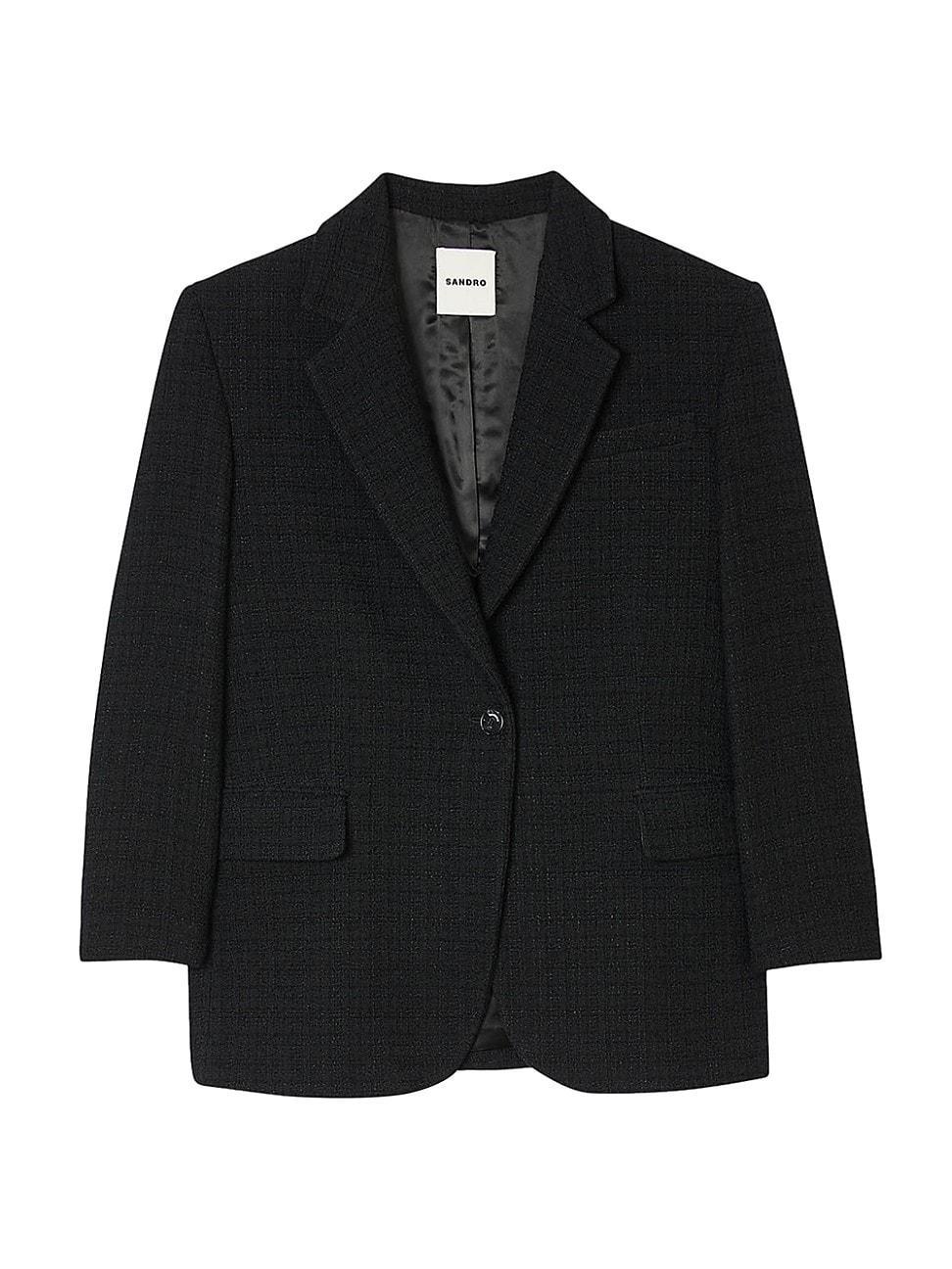 Sandro One Button Tweed Blazer Product Image