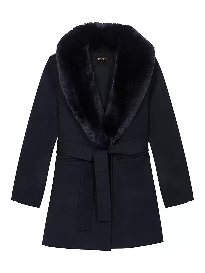 Womens Double-Faced Mid-Length Coat Product Image