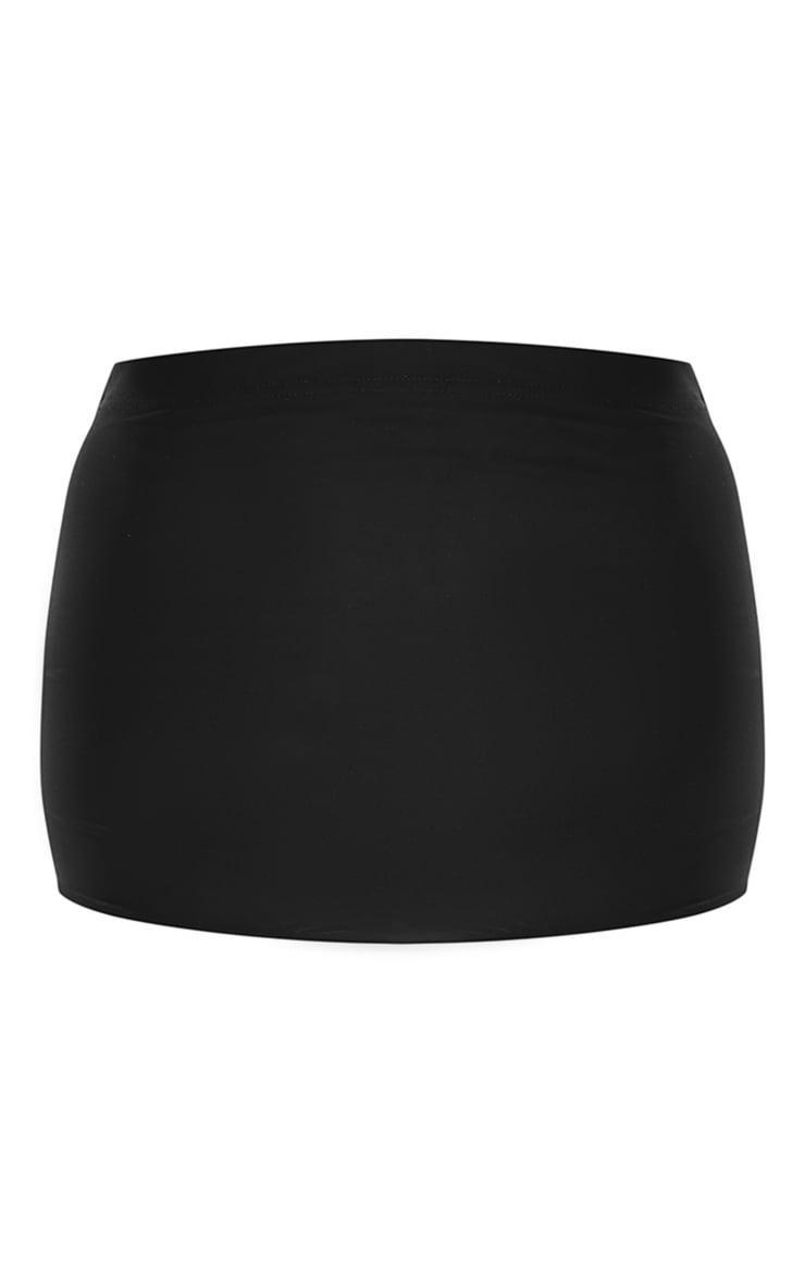 Petite Black Slinky Basic Low Rise Extreme Micro Mini Skirt Product Image