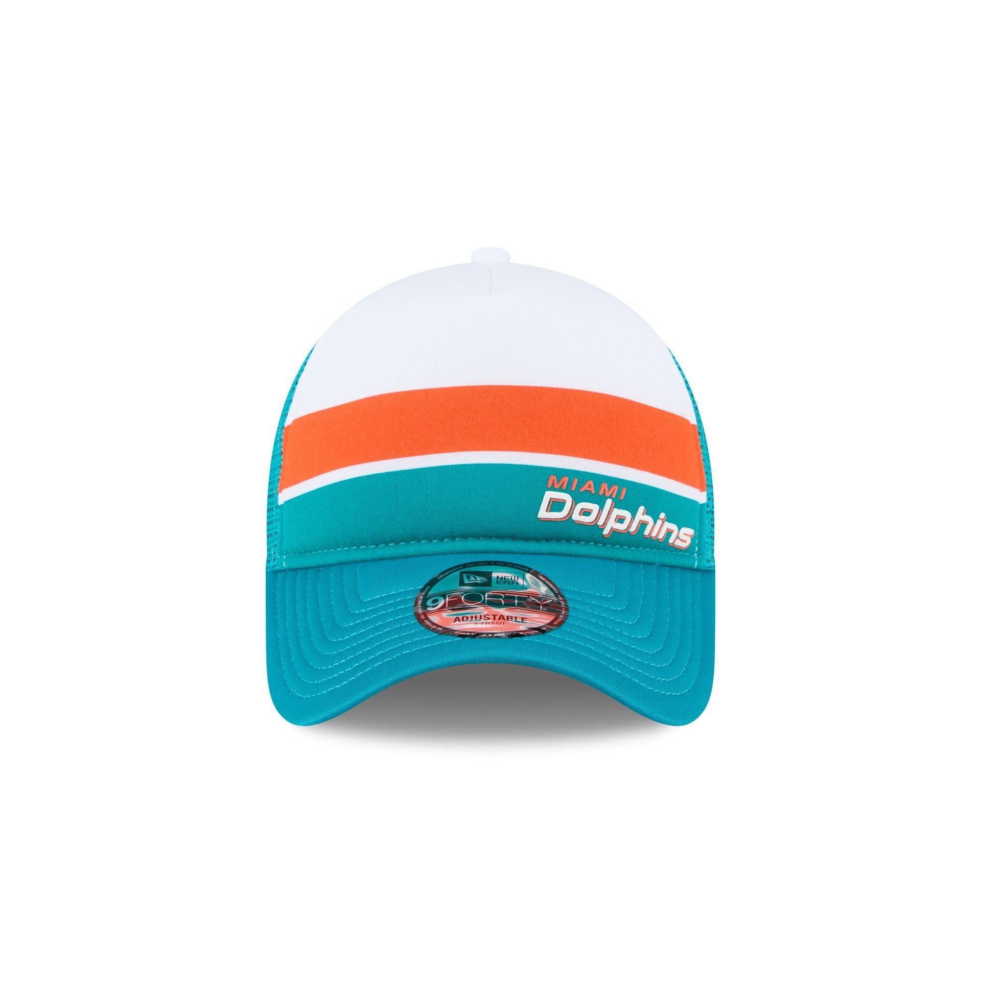 Miami Dolphins Color Block 9FORTY A-Frame Trucker Snapback Hat Male Product Image