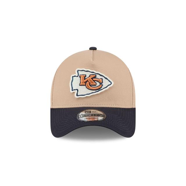 Kansas City Chiefs Beige Khaki 9FORTY A-Frame Snapback Hat Male Product Image