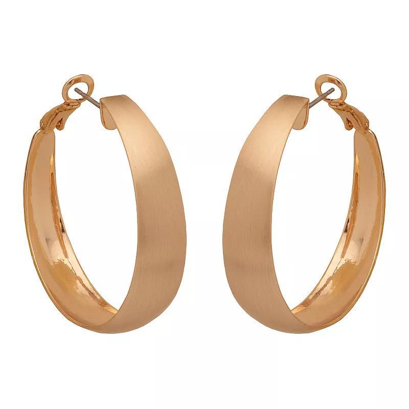 Emberly Gold Tone Wide Hoop Earrings, Womens, None Product Image