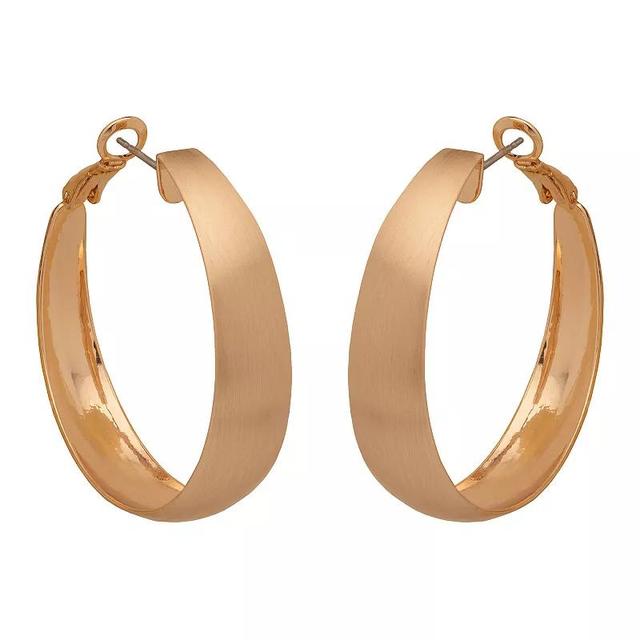 Emberly Gold Tone Wide Hoop Earrings, Womens, None Product Image