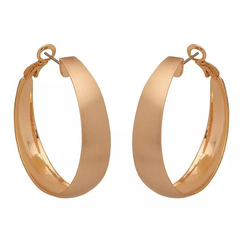 Emberly Gold Tone Wide Hoop Earrings, Womens, None Product Image