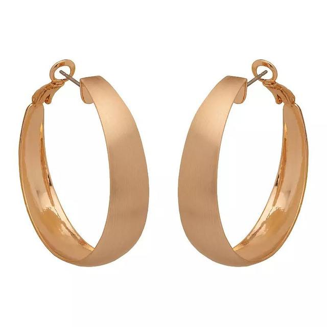 Emberly Gold Tone Wide Hoop Earrings, Womens, None Product Image