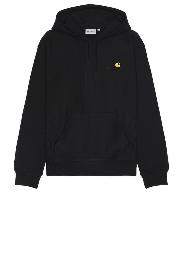 Carhartt WIP American Script Hoodie in Black - Black. Size S (also in L, M, XL/1X). Product Image