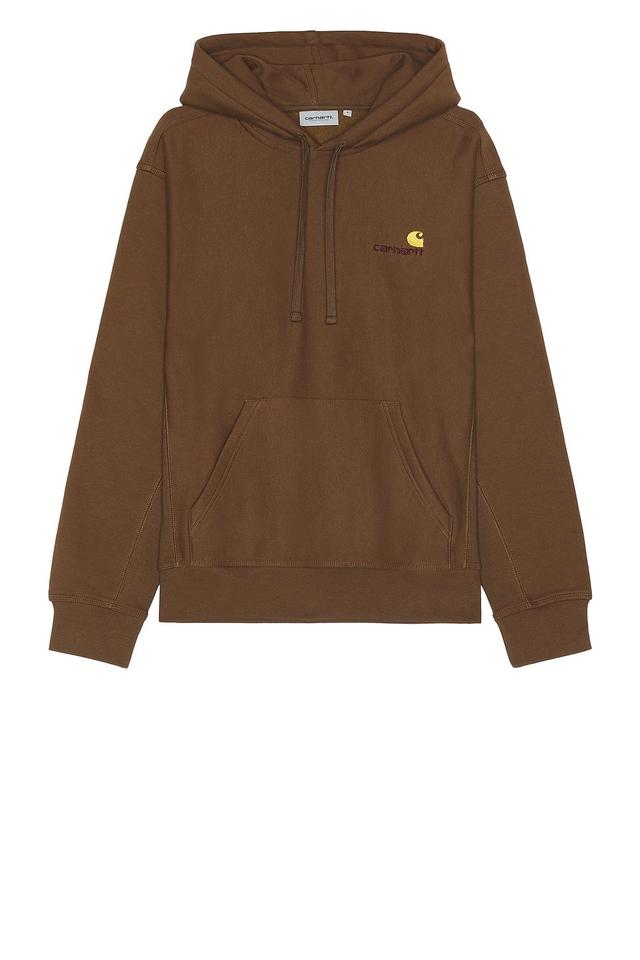 Carhartt WIP American Script Hoodie in Black - Black. Size XL/1X (also in L, M, S). Product Image