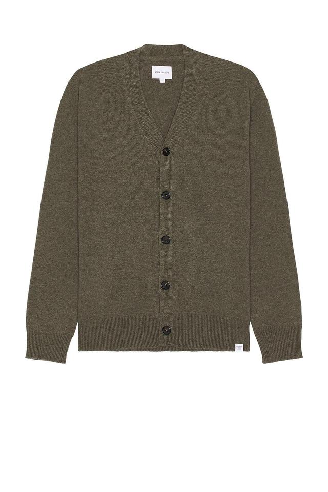 Norse Projects Adam Merino Wool Solid Regular Fit V Neck Cardigan Product Image