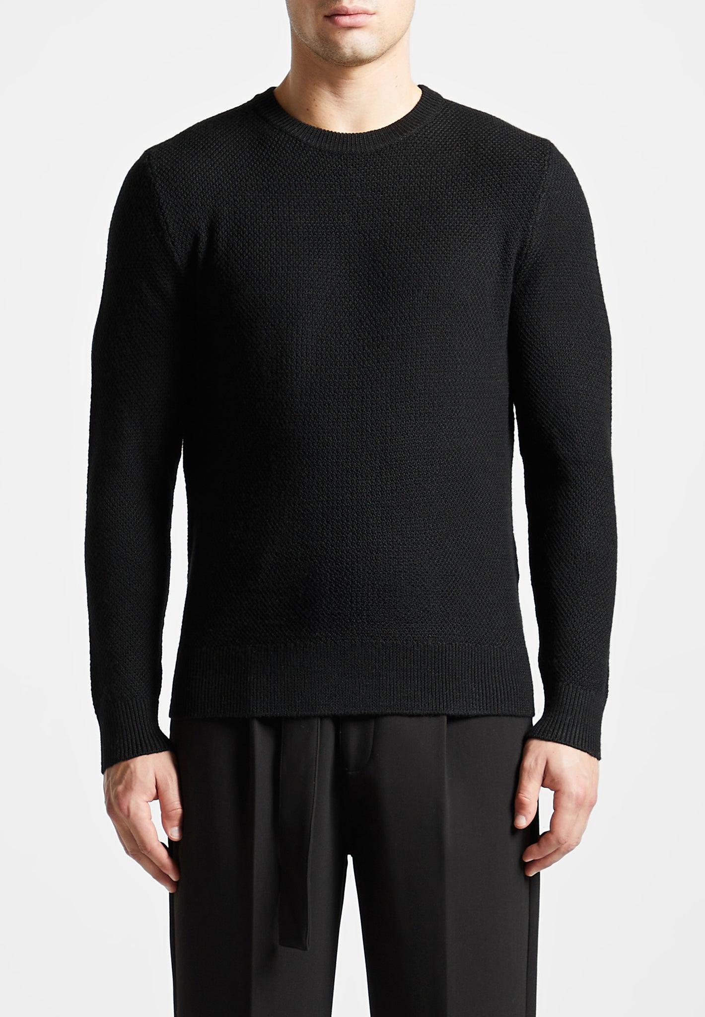 Éternel Textured Wool Blend Jumper - Black Male Product Image