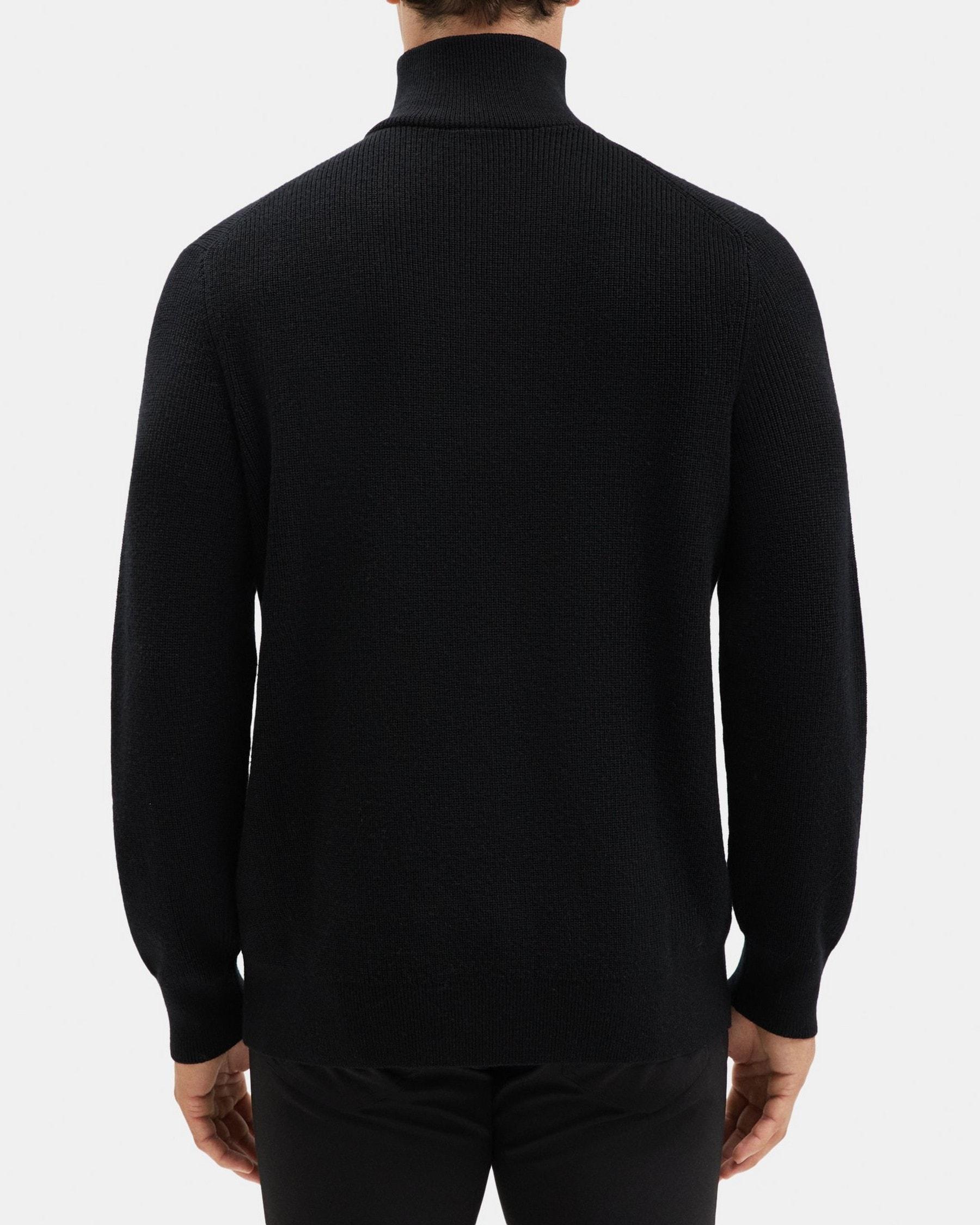 Quarter-Zip Mock Neck Sweater in Merino Wool Product Image