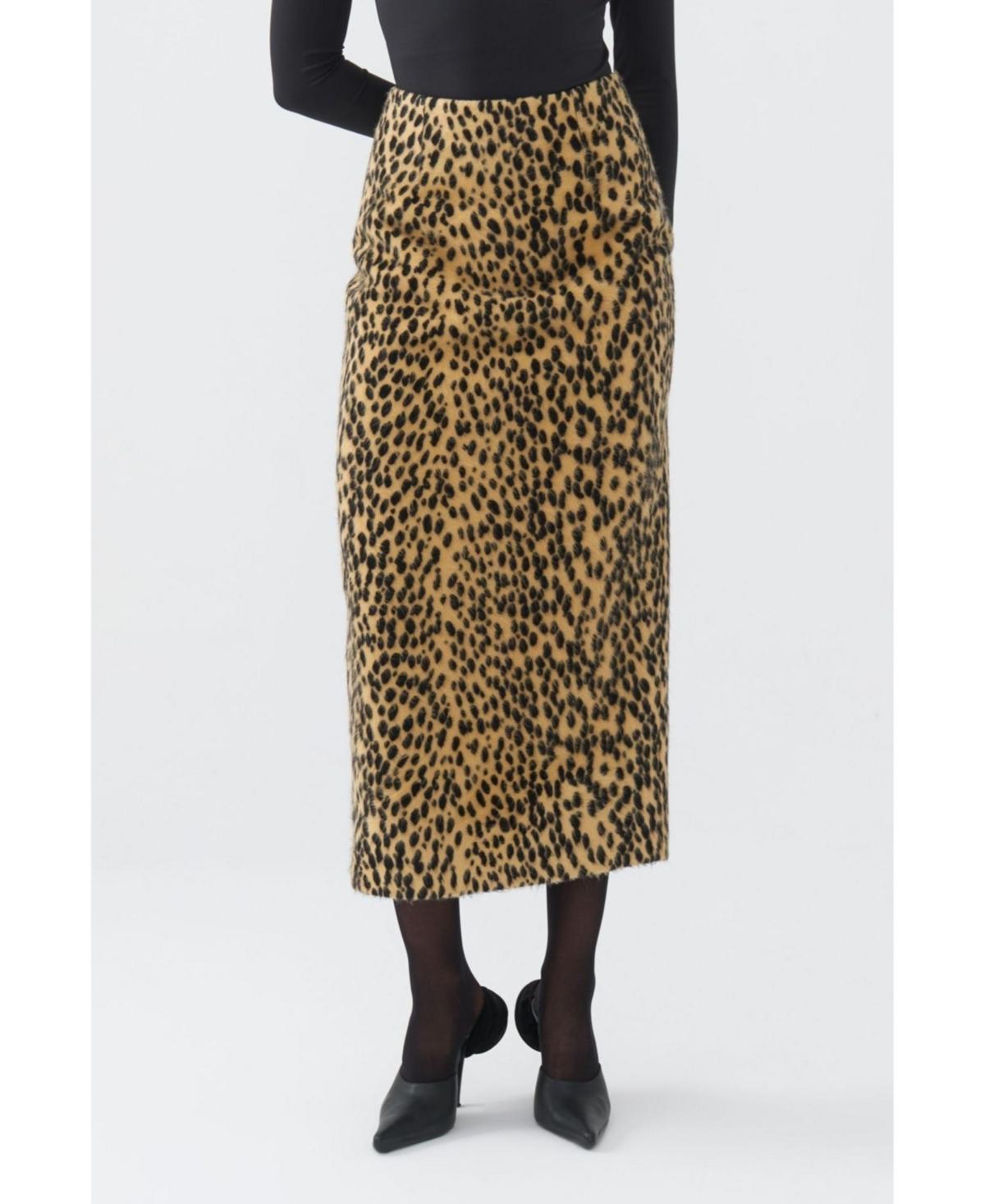 Nocturne Womens Leopard Print Pencil Skirt Product Image