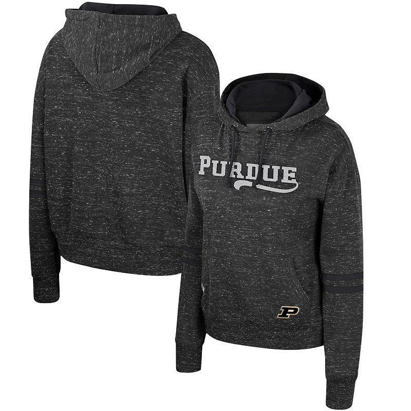 Womens Colosseum Charcoal Purdue Boilermakers Catherine Speckle Pullover Hoodie Product Image