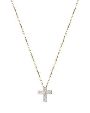 Womens Affair Infinity 14K Yellow Gold & 0.32 TCW Diamond Cross Necklace Product Image