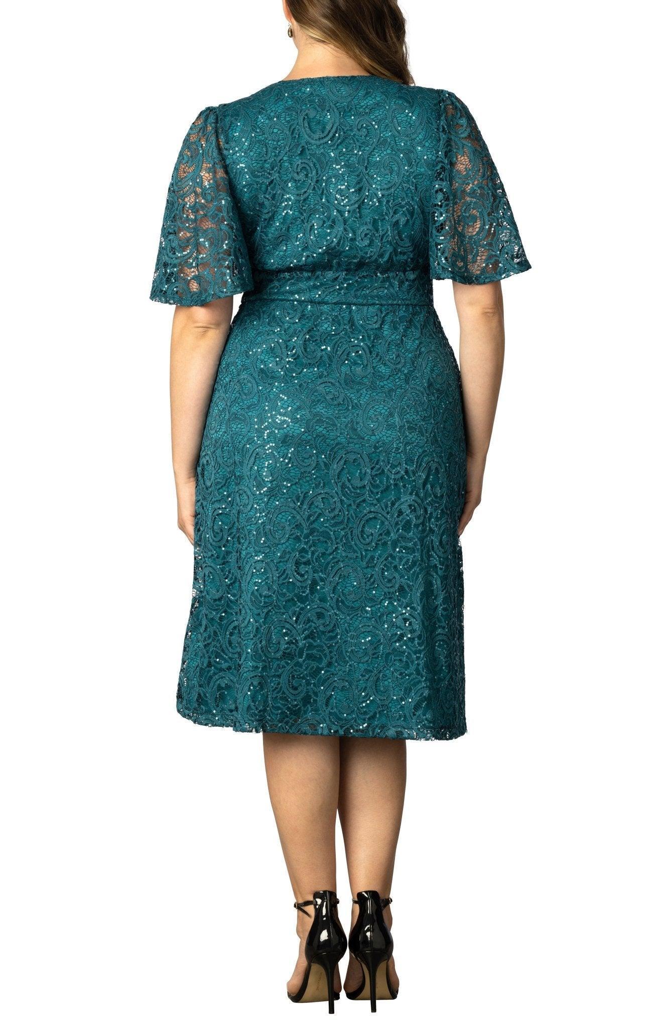 Starry Sequined Lace Cocktail Dress - Plus Product Image