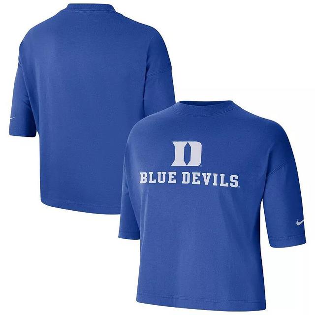 Womens Nike Royal Duke Devils Crop Performance T-Shirt Product Image