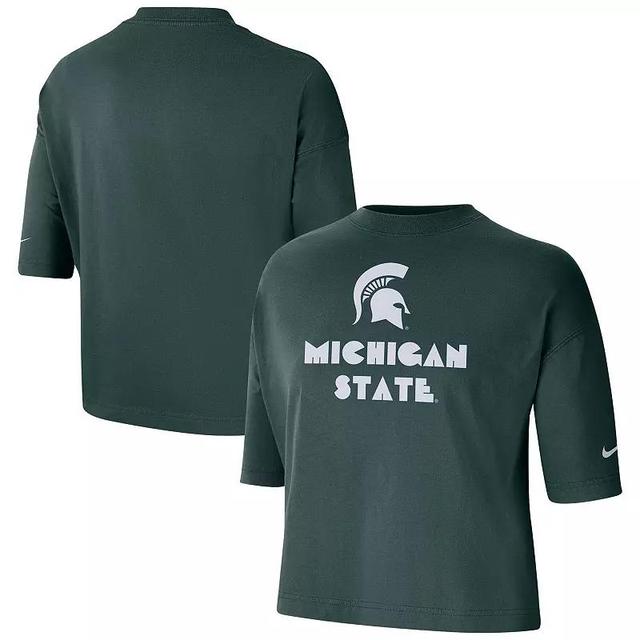 Womens Nike Michigan State Spartans Crop Performance T-Shirt Product Image