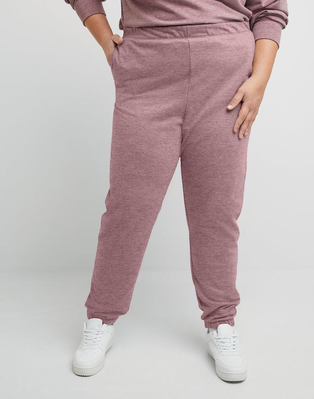 Hanes Originals Womens French Terry Sweatpants, 30 (Plus Size) Mulled Berry PE Heather 4X Product Image