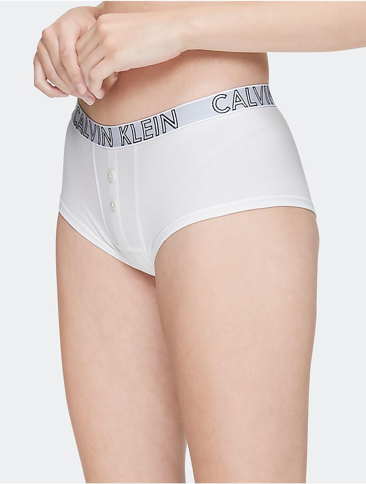 Calvin Klein Womens Ultimate Cotton Boyshort - Grey - L Product Image