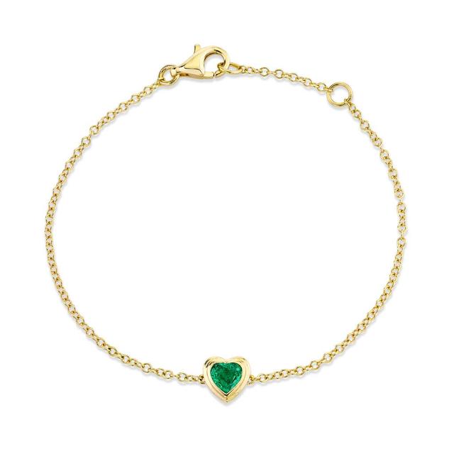 MINI ME EMERALD BEZEL HEART BRACELET Product Image