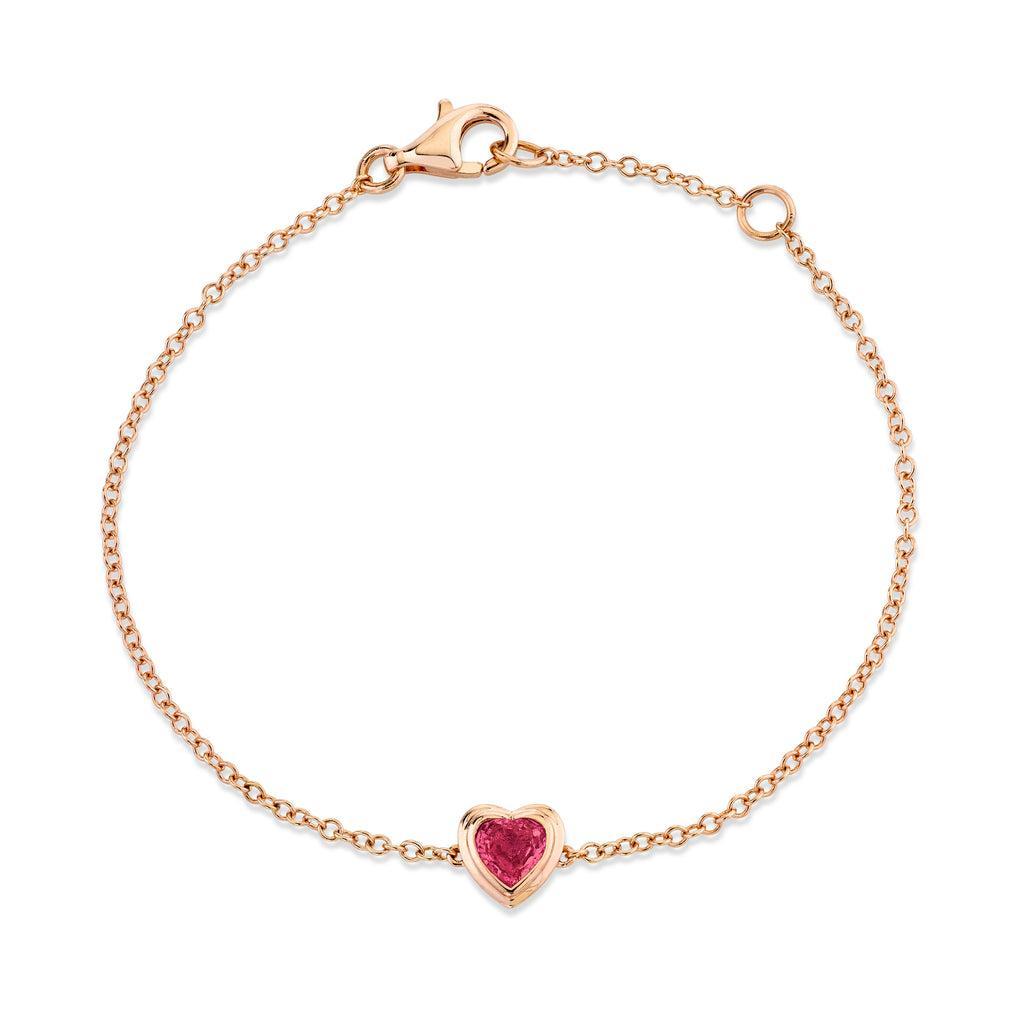 MINI ME RUBY BEZEL HEART BRACELET Product Image