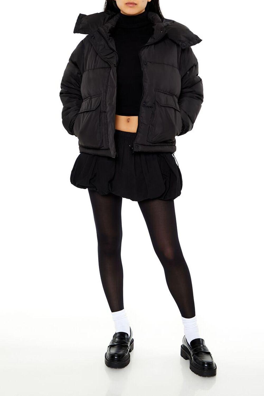 Hooded Drawstring Puffer Jacket | Forever 21 Product Image