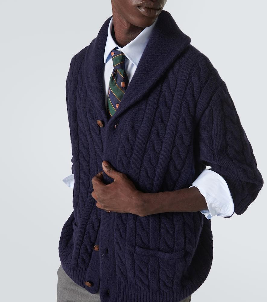 POLO RALPH LAUREN Wool And Cashmere Cardigan In Navy Product Image