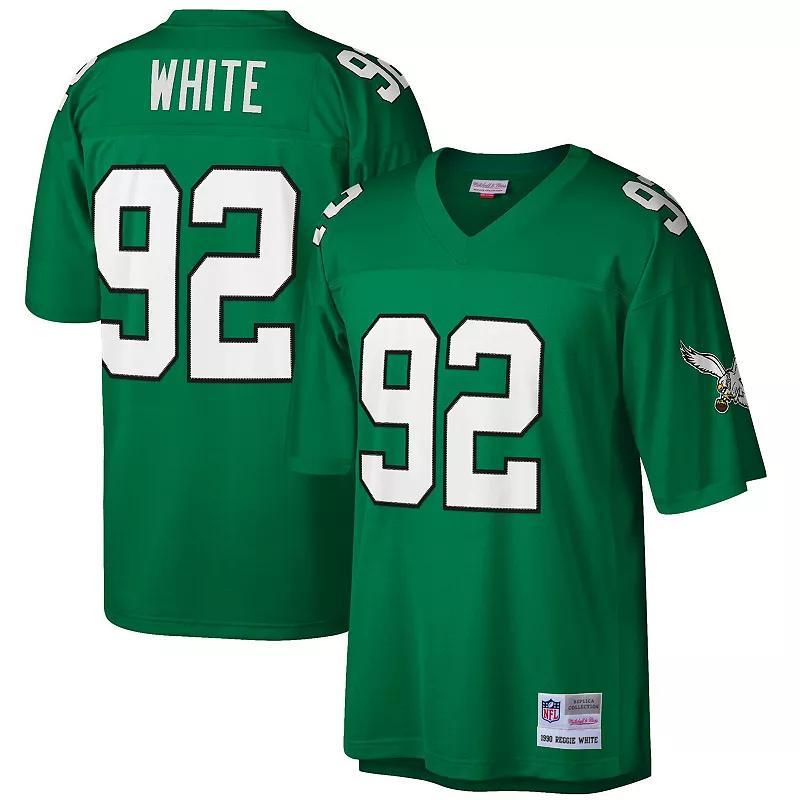 Mens Mitchell & Ness Reggie White Kelly Green Philadelphia Eagles Big & Tall 1990 Retired Player Replica Jersey Product Image
