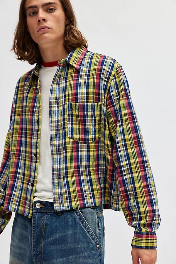 BDG Cropped Plaid Flannel Shirt Top Mens at Urban Outfitters Product Image