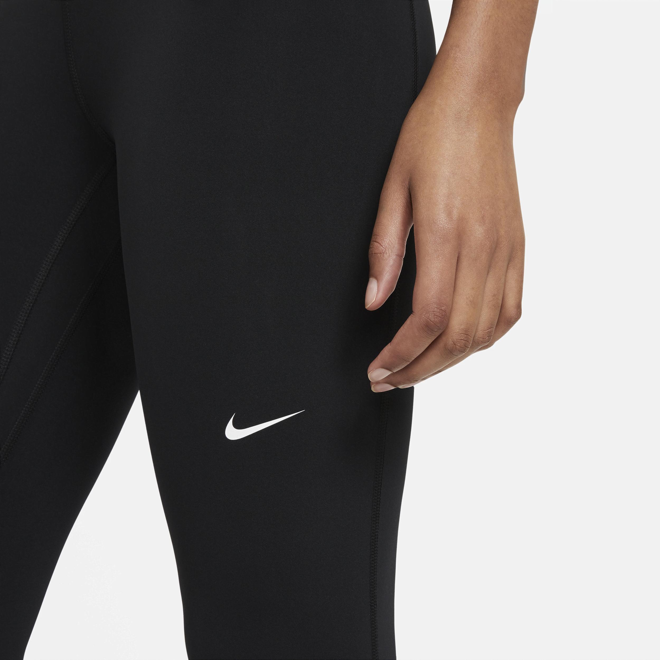 Women's Nike Pro Mid-Rise Crop Mesh Panel Leggings Product Image