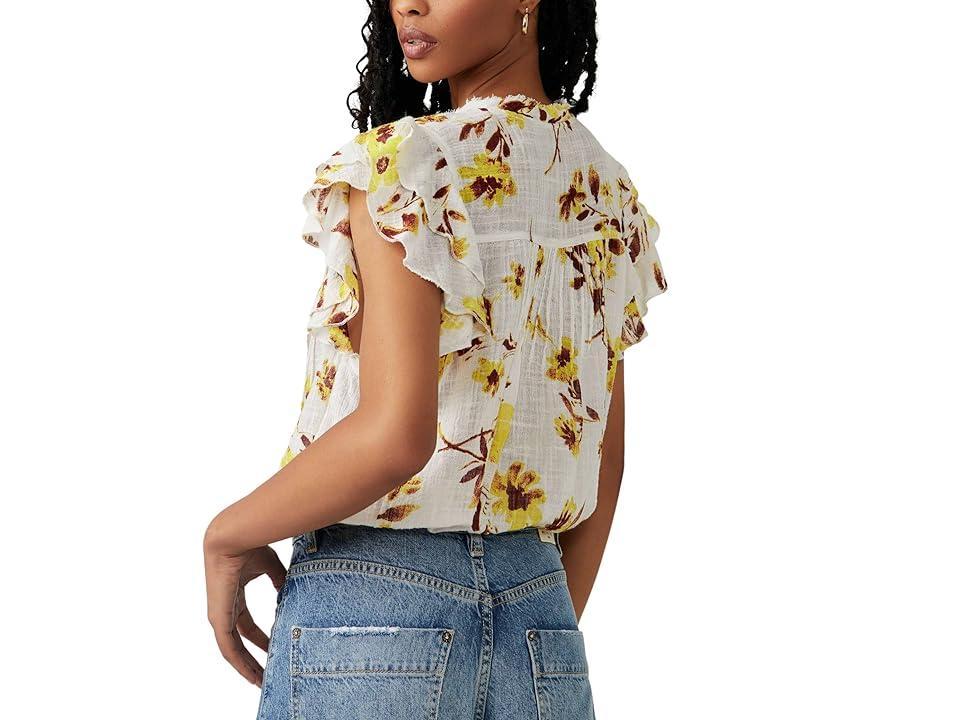 Free People Naya Printed Top (Ivory Combo) Women's Clothing Product Image