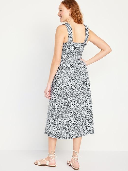 Fit & Flare Smocked Midi Dress Product Image