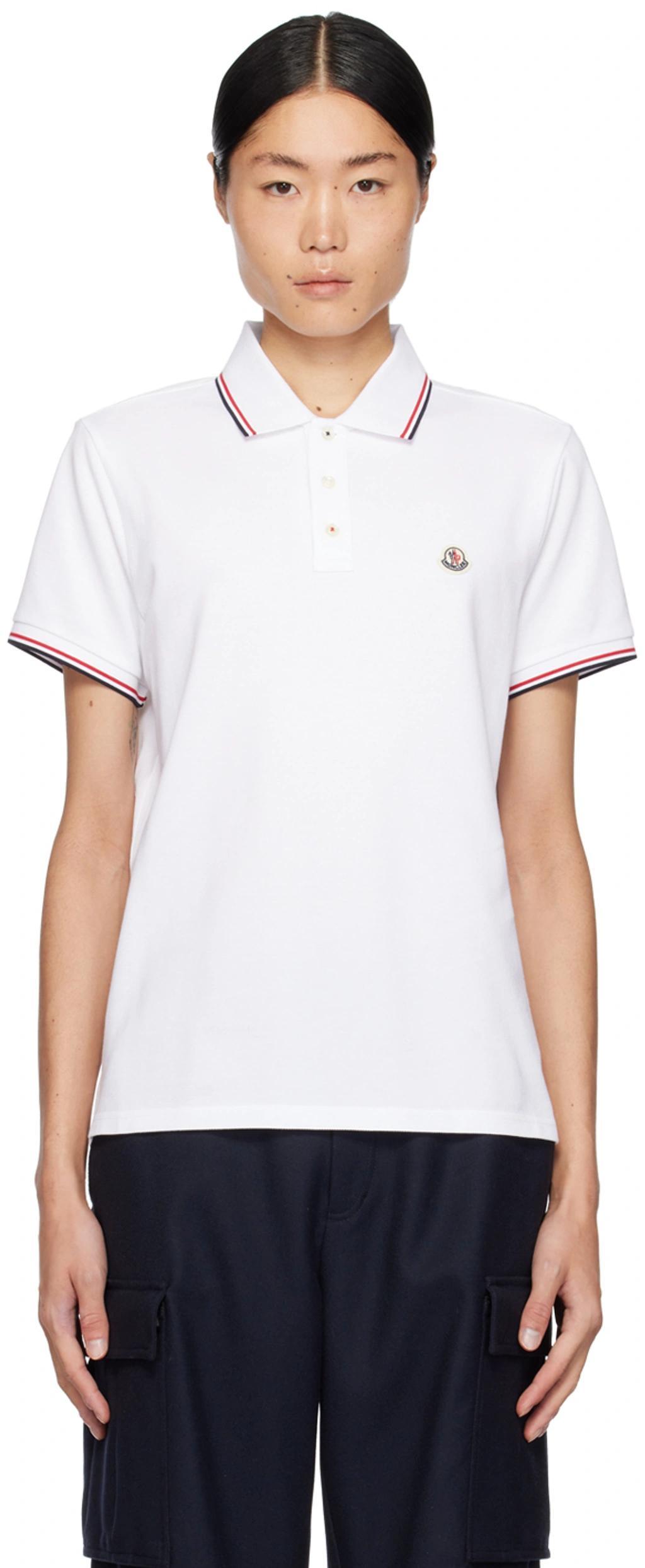 MONCLER Cotton-piqué Polo Shirt In White Product Image