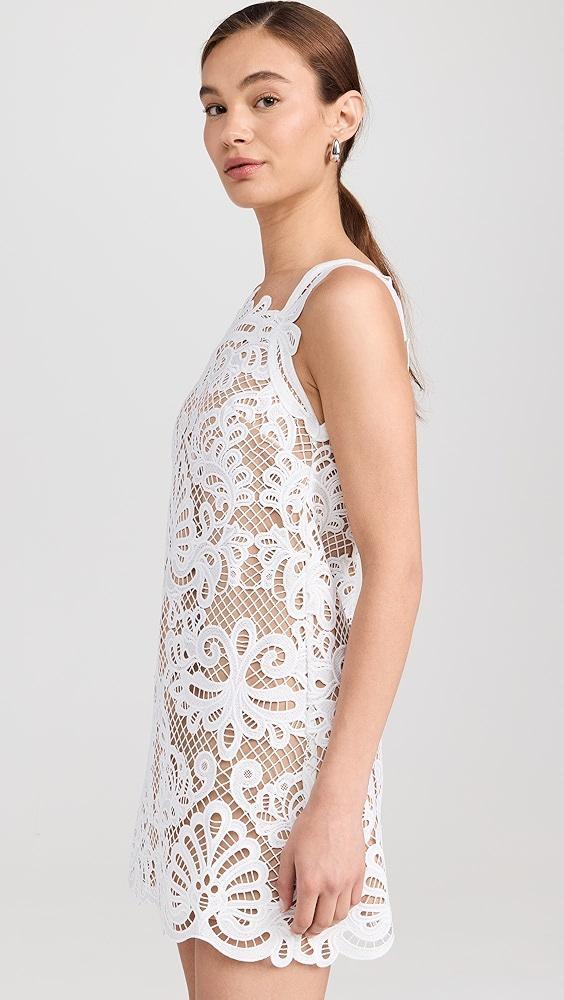 Self Portrait White Guipure Lace Mini Dress | Shopbop Product Image