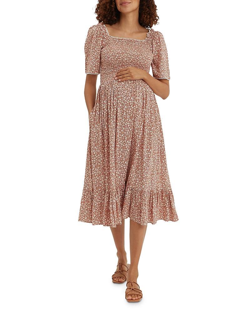 Womens Raquel Floral-Printed Midi-Dress Product Image