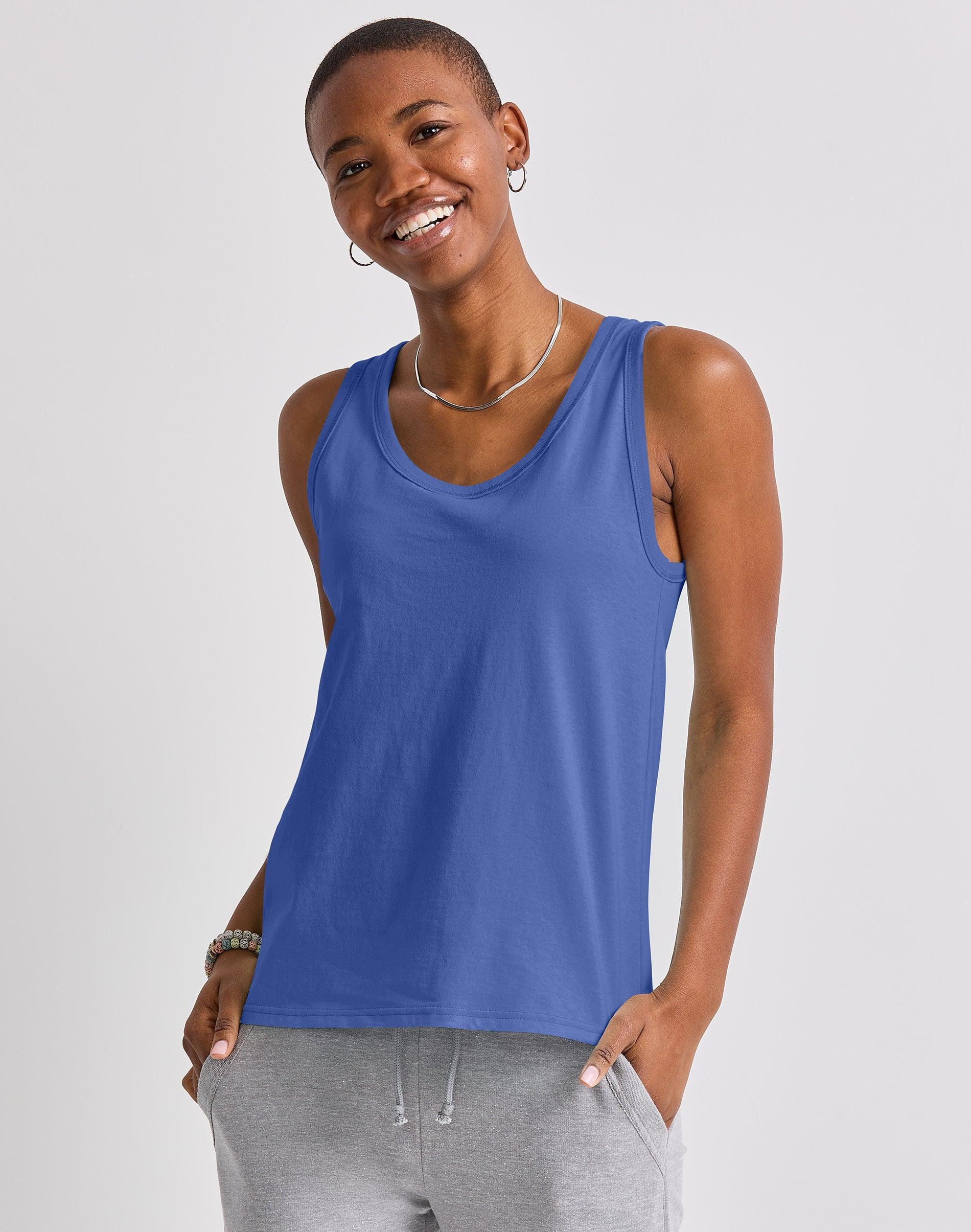 Hanes Essentials Womens Cotton Tank Black M Product Image