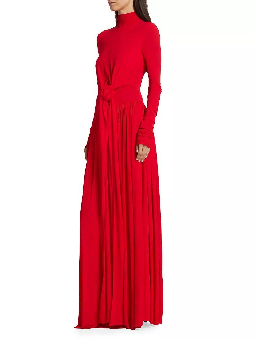 Knotted Turtleneck Maxi Dress Product Image