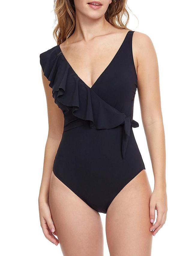 Womens Tutti Frutti Ruffled One-Piece Swimsuit Product Image