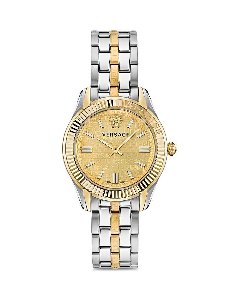 Versace Womens Swiss Greca Time Two Tone Stainless Steel Bracelet Watch 35mm Product Image