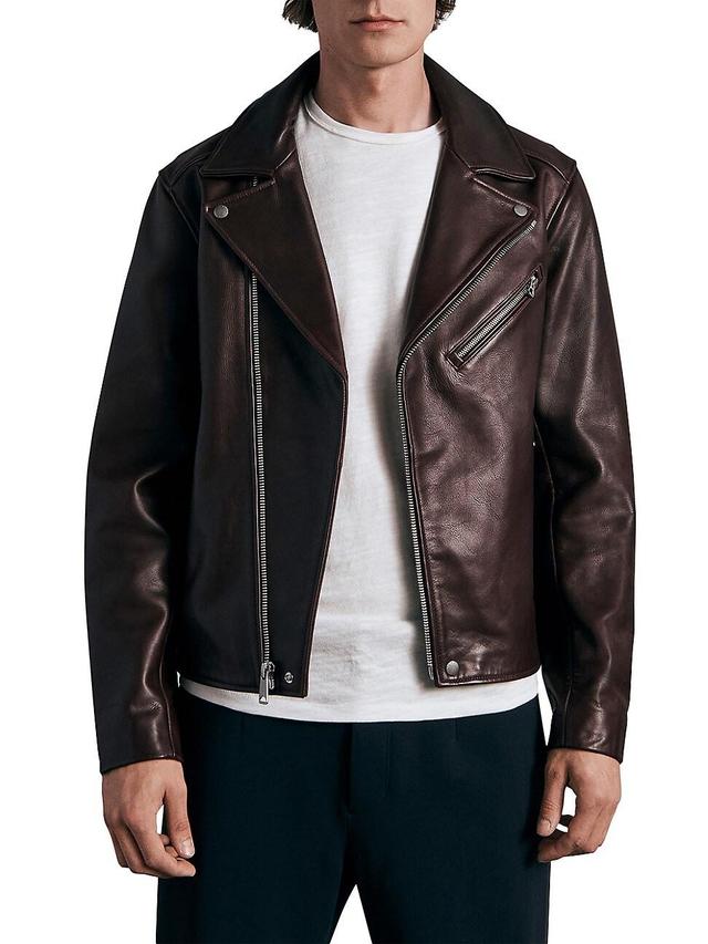 rag & bone Buzz Leather Relaxed Fit Biker Jacket Product Image