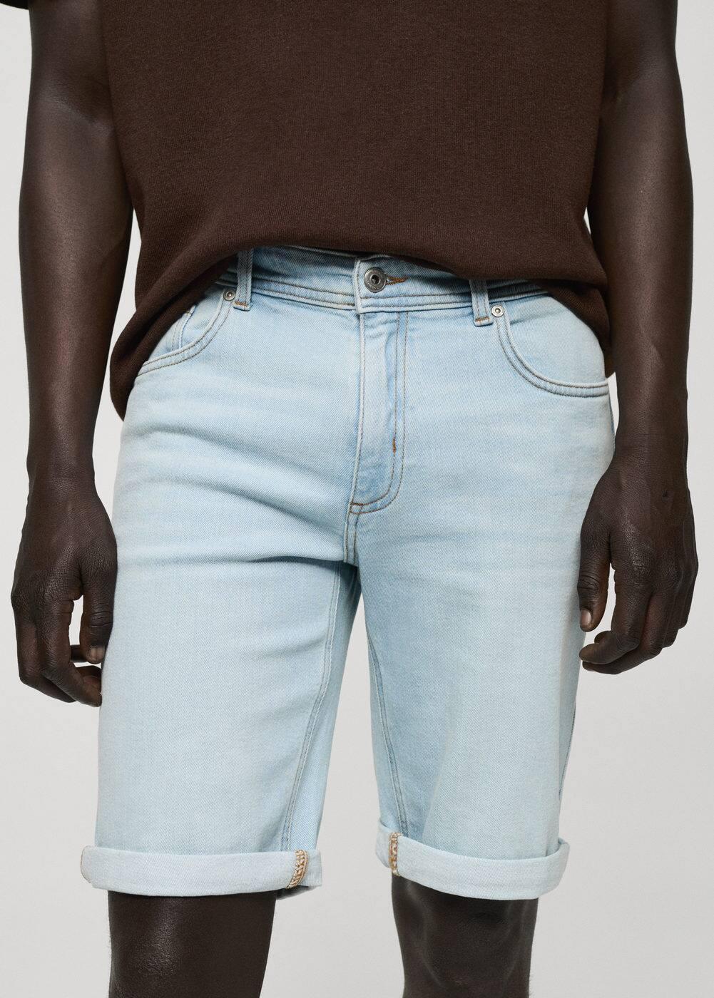 Mango Mens Denim Bermuda Shorts Product Image