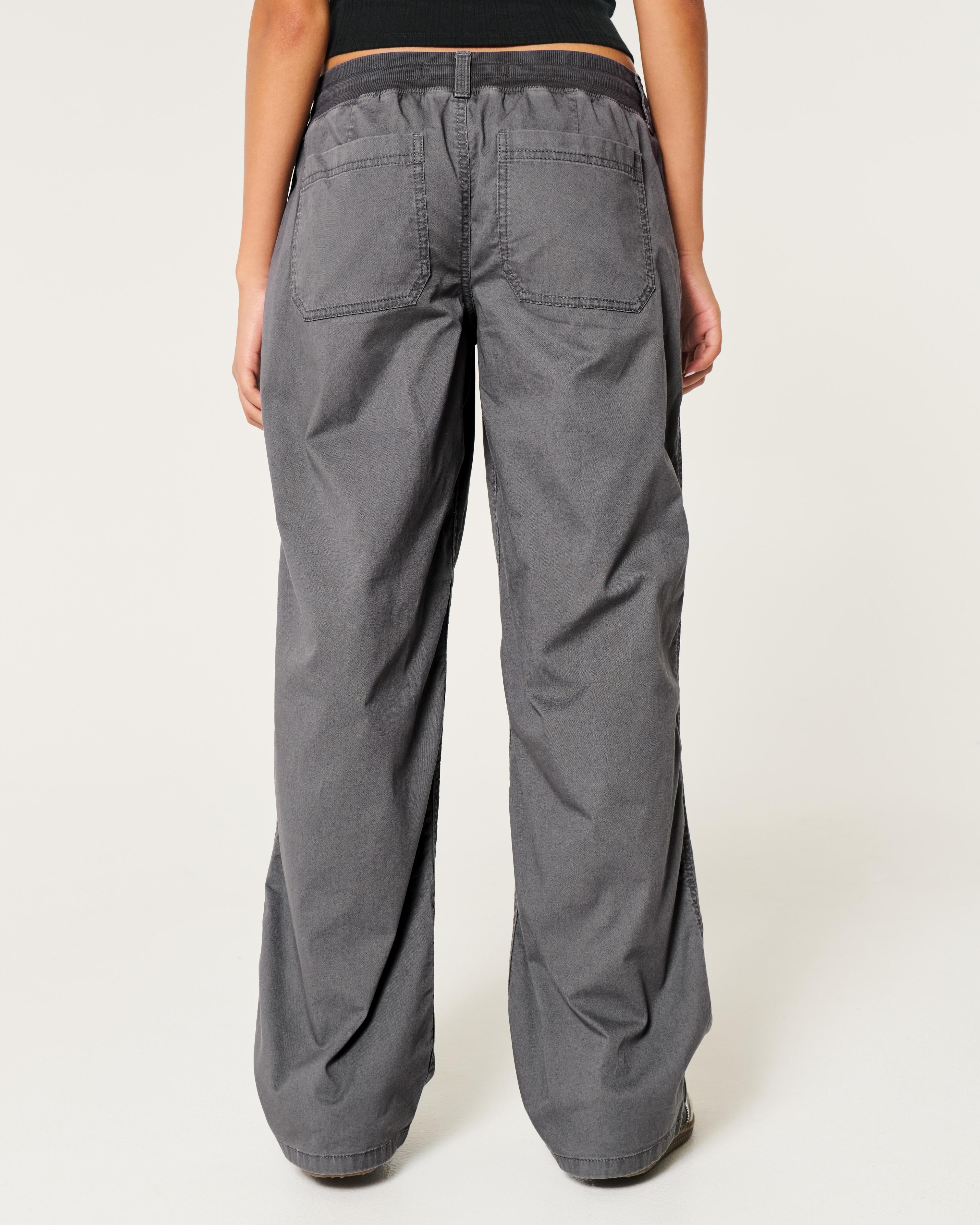 Ultra Low-Rise Poplin Baggy Pants Product Image