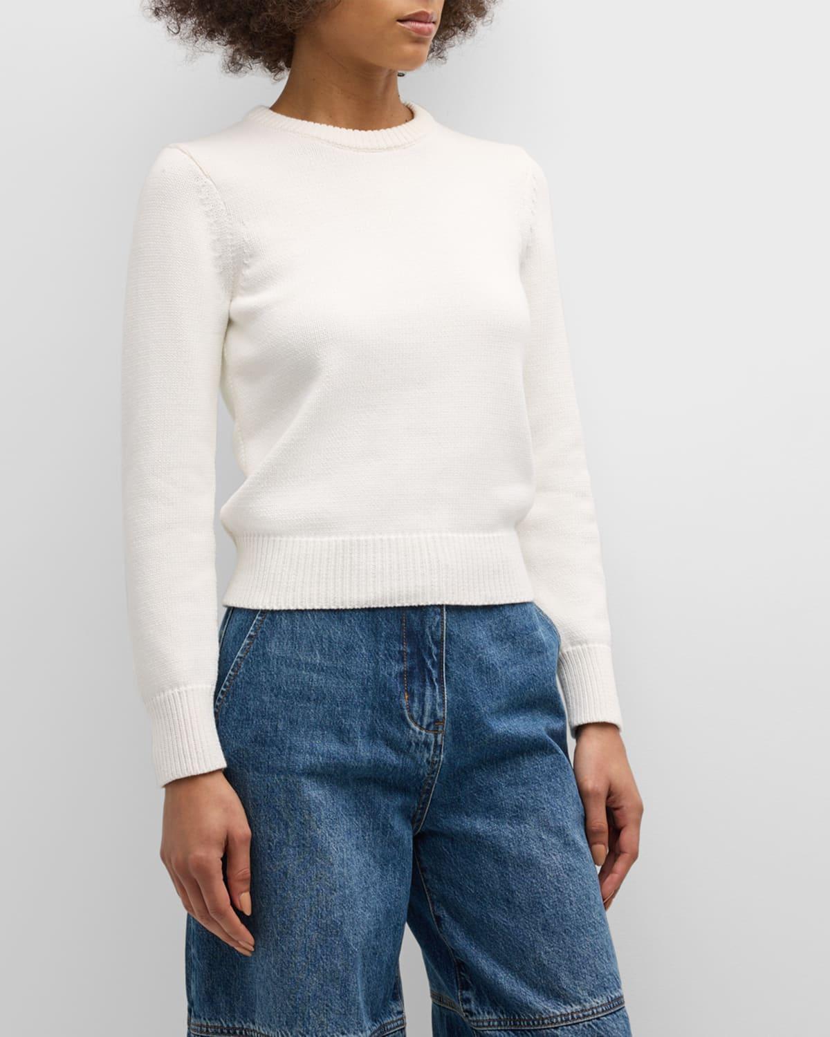 Womens Cotton-Blend Crewneck Sweater Product Image