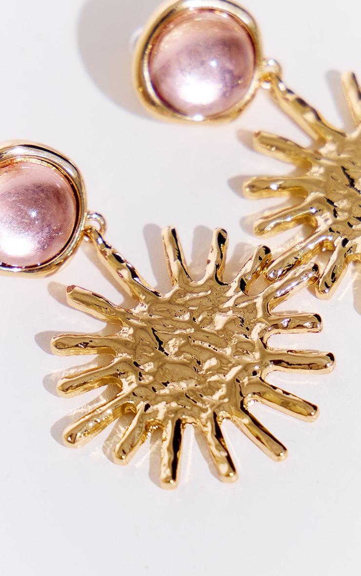  Gold Jeweled Sun Statement Earrings Product Image