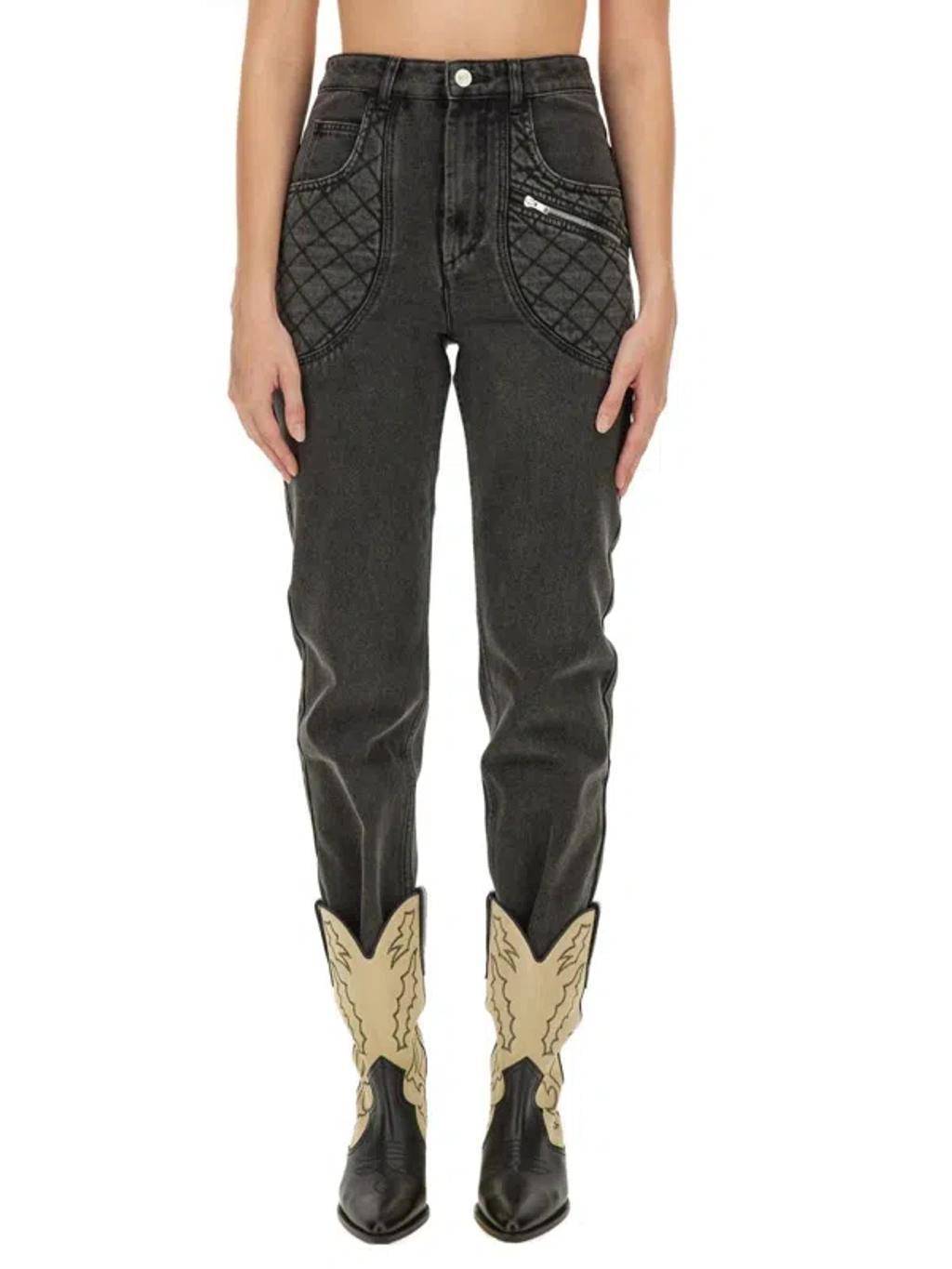 ISABEL MARANT Cassandre High-rise Wide-leg Jeans In Gray Product Image