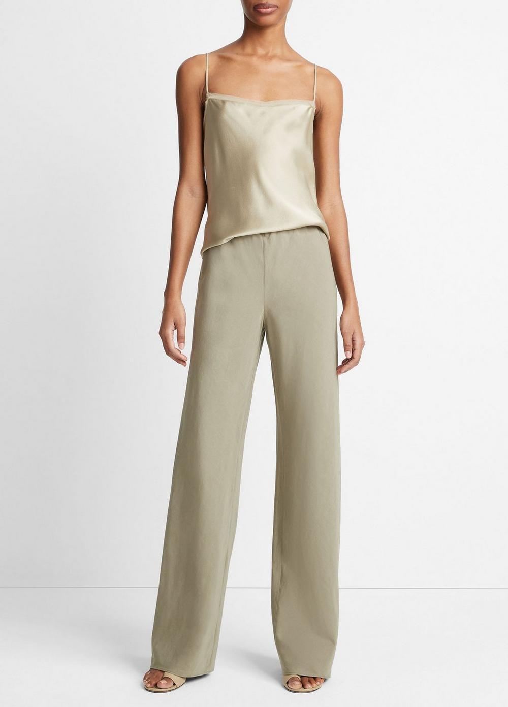 Cotton-Blend High-Waist Bias Pant Product Image