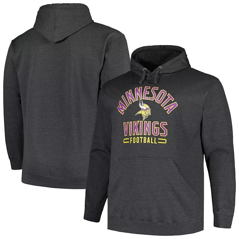 Mens Fanatics Branded Heather Charcoal Minnesota Vikings Big & Tall Pullover Hoodie Product Image