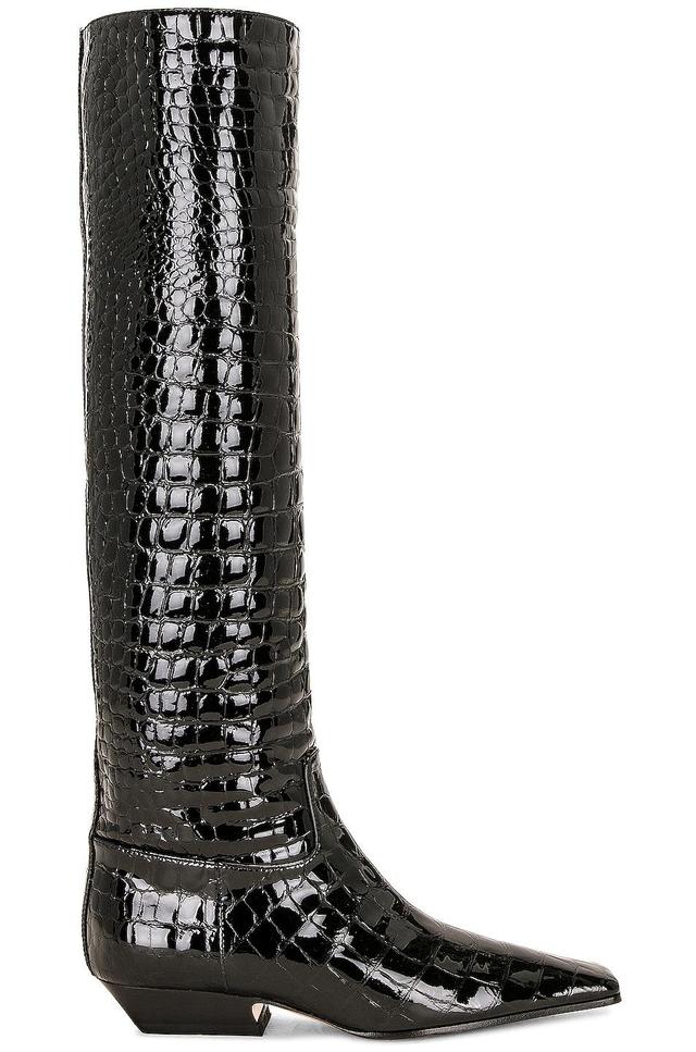 KHAITE Marfa Classic Flat Knee High Boot in Black - Black. Size 38 (also in 36, 41). Product Image